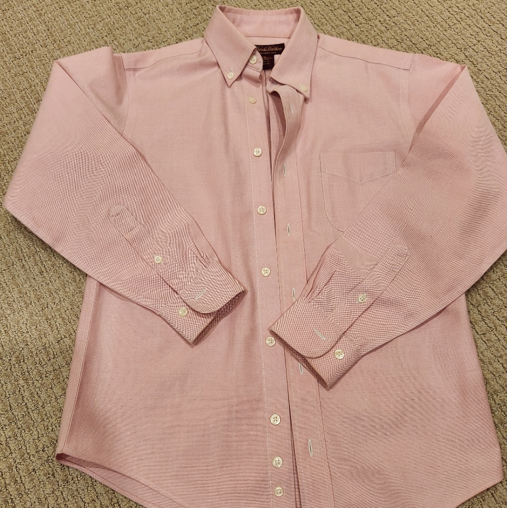 Brooks brothers pink dress shirt size boys 12